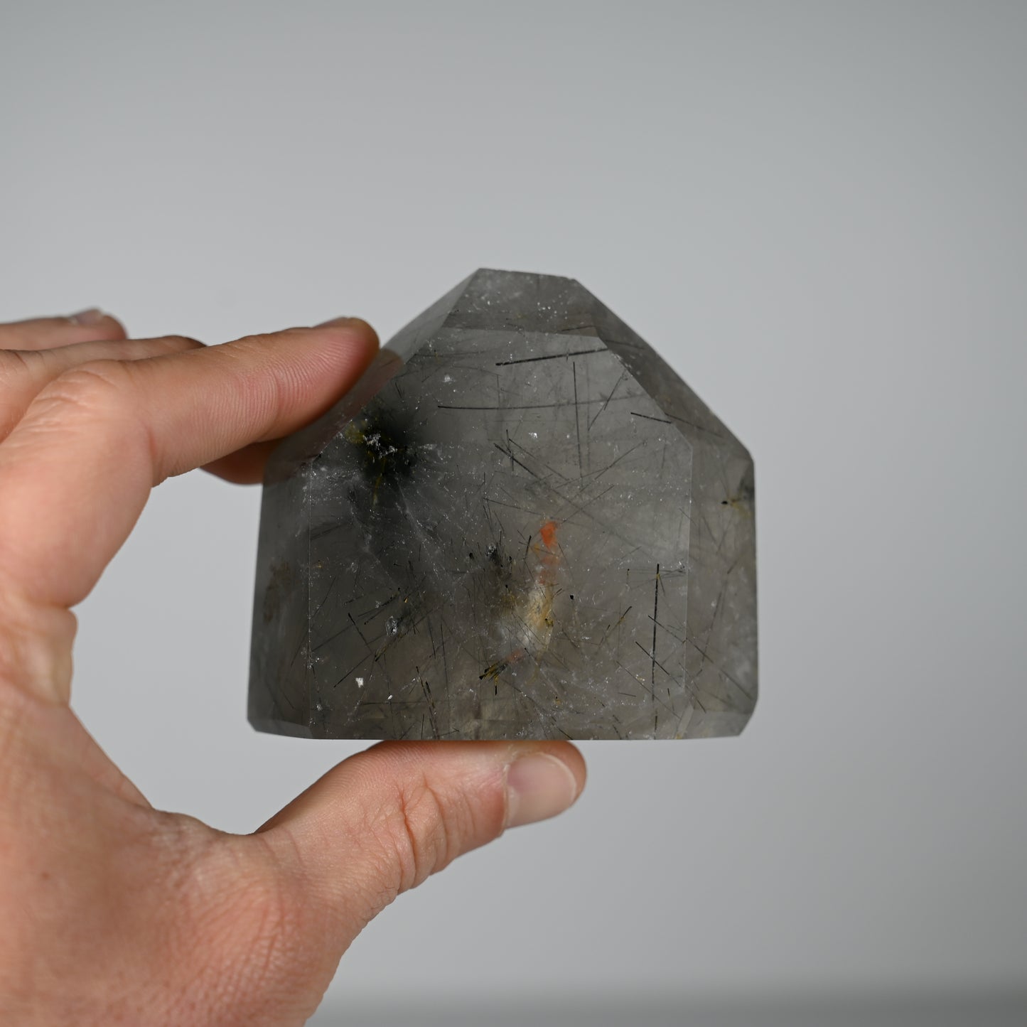 Black Tourmaline in Quartz Tower